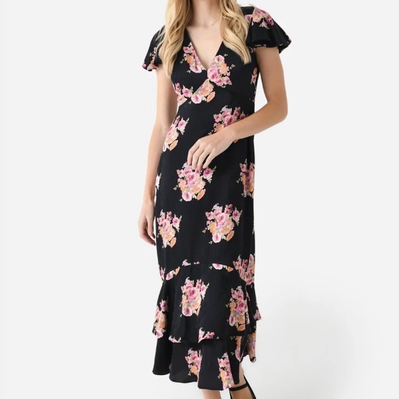 LoveShackFancy Dresses & Skirts - LoveShackFancy Elowen Midi dress floral Silk blend fabric size 0
